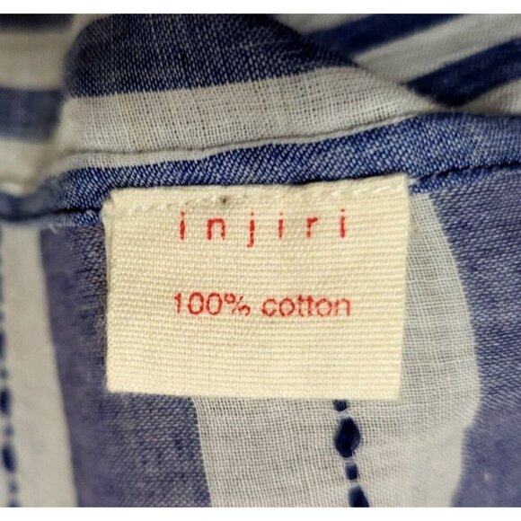 INJIRI Amber Striped Patchwork Midi Dress 100% Cotton - Picture 16 of 17